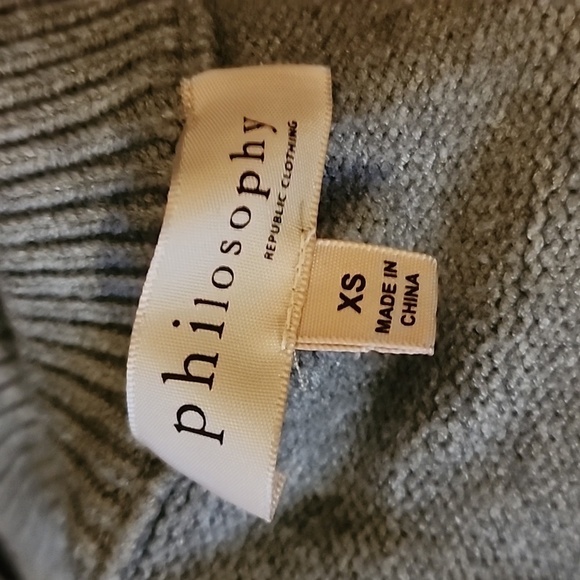 Philosophy Striped Knit Sweater Size X Small Grey Black - Picture 4 of 4